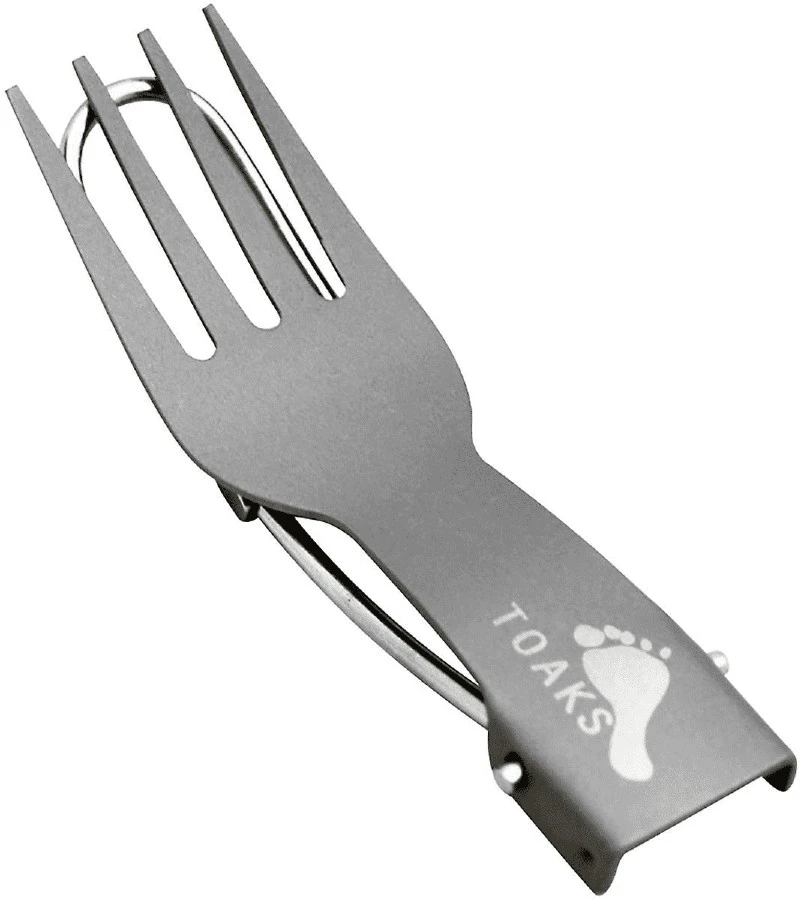 Titanium Folding Fork Ultralight Camping Cutlery 4 Titanium Folding Fork Ultralight Camping Cutlery - Image 2