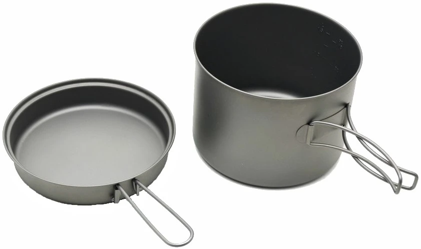 Titanium Pot With Pan Ultralight Camping Cookware 6 Titanium Pot With Pan Ultralight Camping Cookware - Image 4