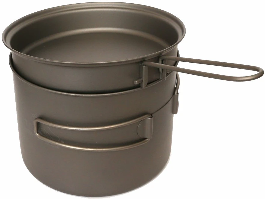 Titanium Pot With Pan Ultralight Camping Cookware 8 Titanium Pot With Pan Ultralight Camping Cookware - Image 6