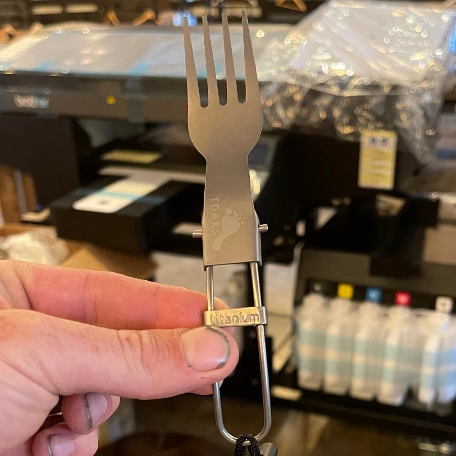 Titanium Folding Fork Ultralight Camping Cutlery 7 Titanium Folding Fork Ultralight Camping Cutlery - Image 5